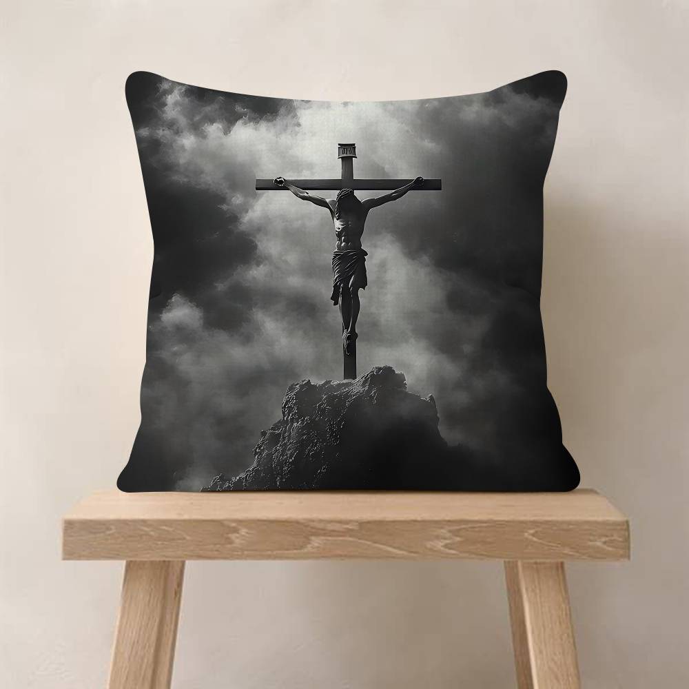 Son Of God Jesus Cross Holy Light Pillowcase Toon Gift Cushion Cover Bedroom Home Sofa Chair Seat Decor Pillow Case