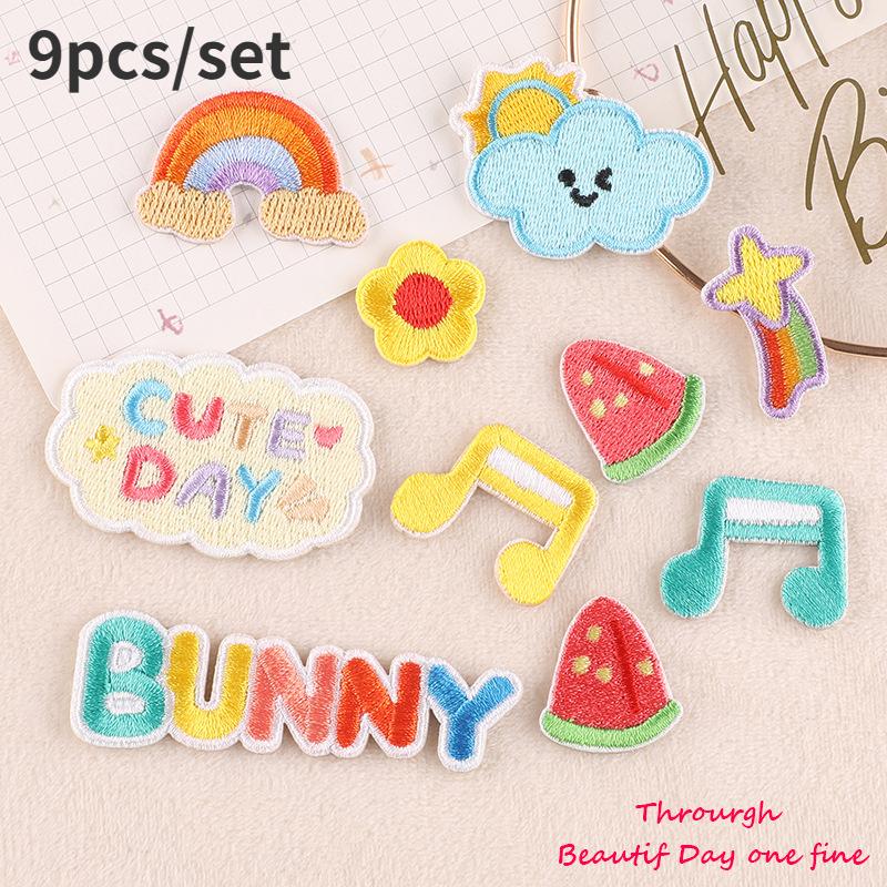 DIY вышивка наклейки мультфильм еда украшения наклейки милые животные одежда игрушечная сумка наклейки