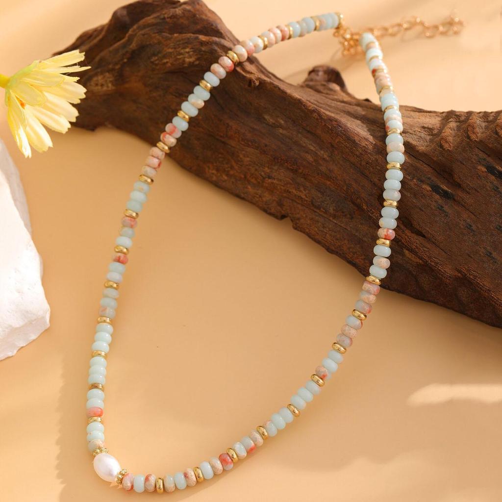 Модное ожерелье из искусственного нефрита с жемчугом, изысканное регулируемое женское ожерелье с бусинами, бижутерия для вечеринок