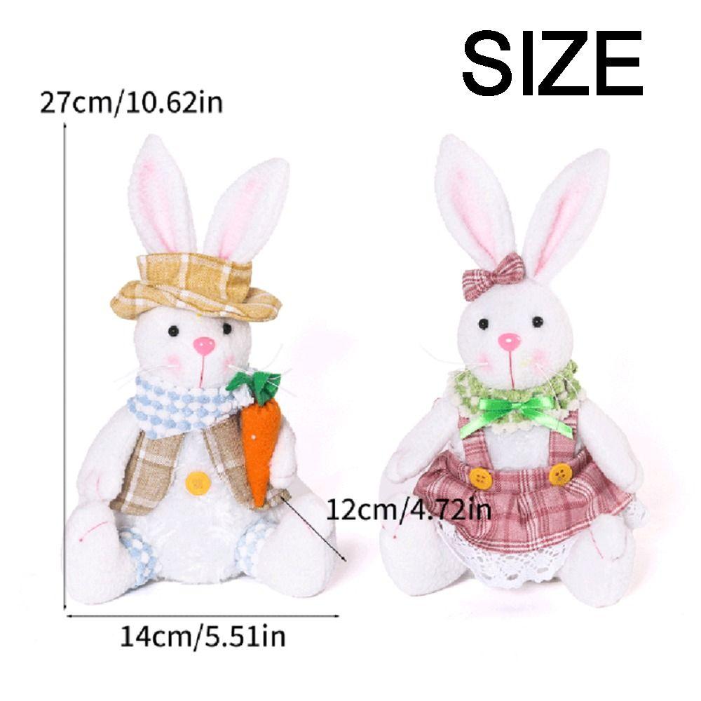 Creative Easter Plush Bunny Ornament Cartoon Easter Rabbit Doll  Party Scene Prop