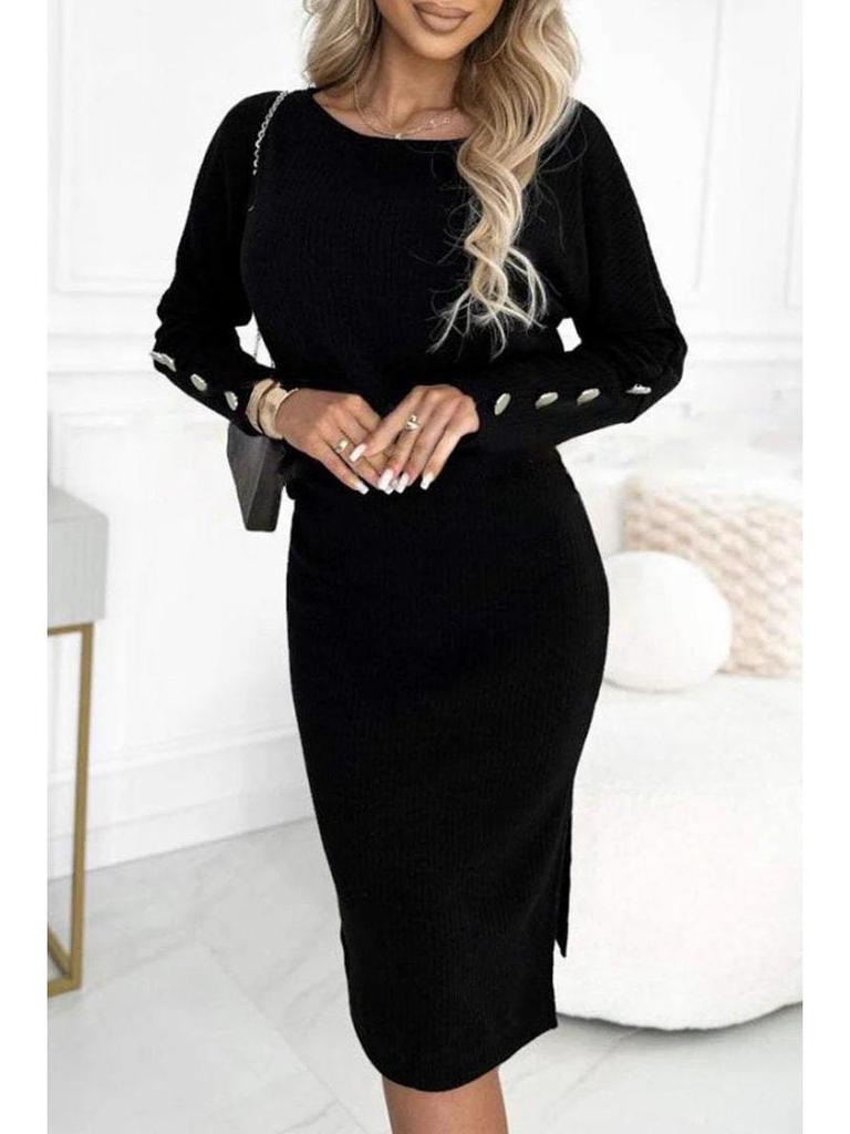 2024 Осень/Зима Европейский и Американский Стиль Вязаный в рубчик Топ на пуговицах и Юбка Комплект