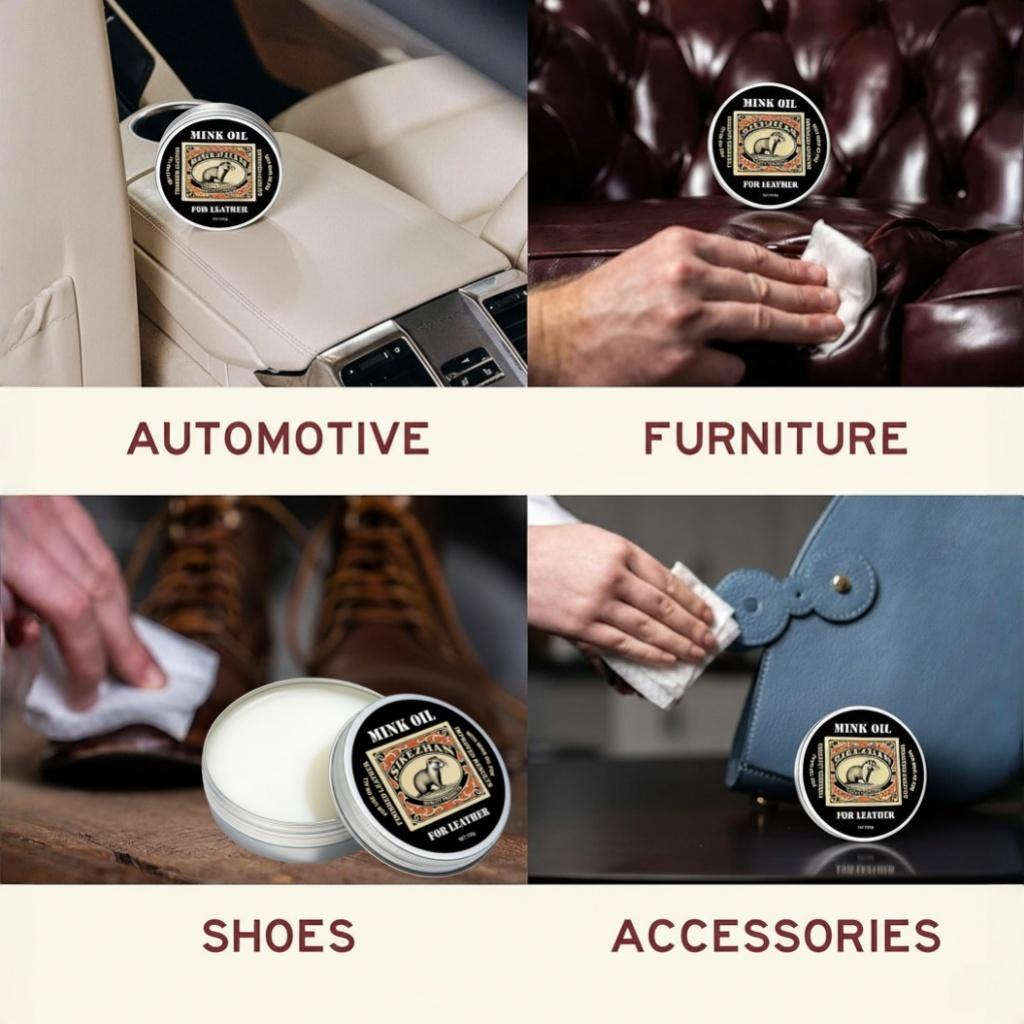 Бальзам-кондиционер для кожи норкового масла для всех кожаных изделий – Натуральный крем для ухода без запаха для обуви, сапог, сумок, дивана