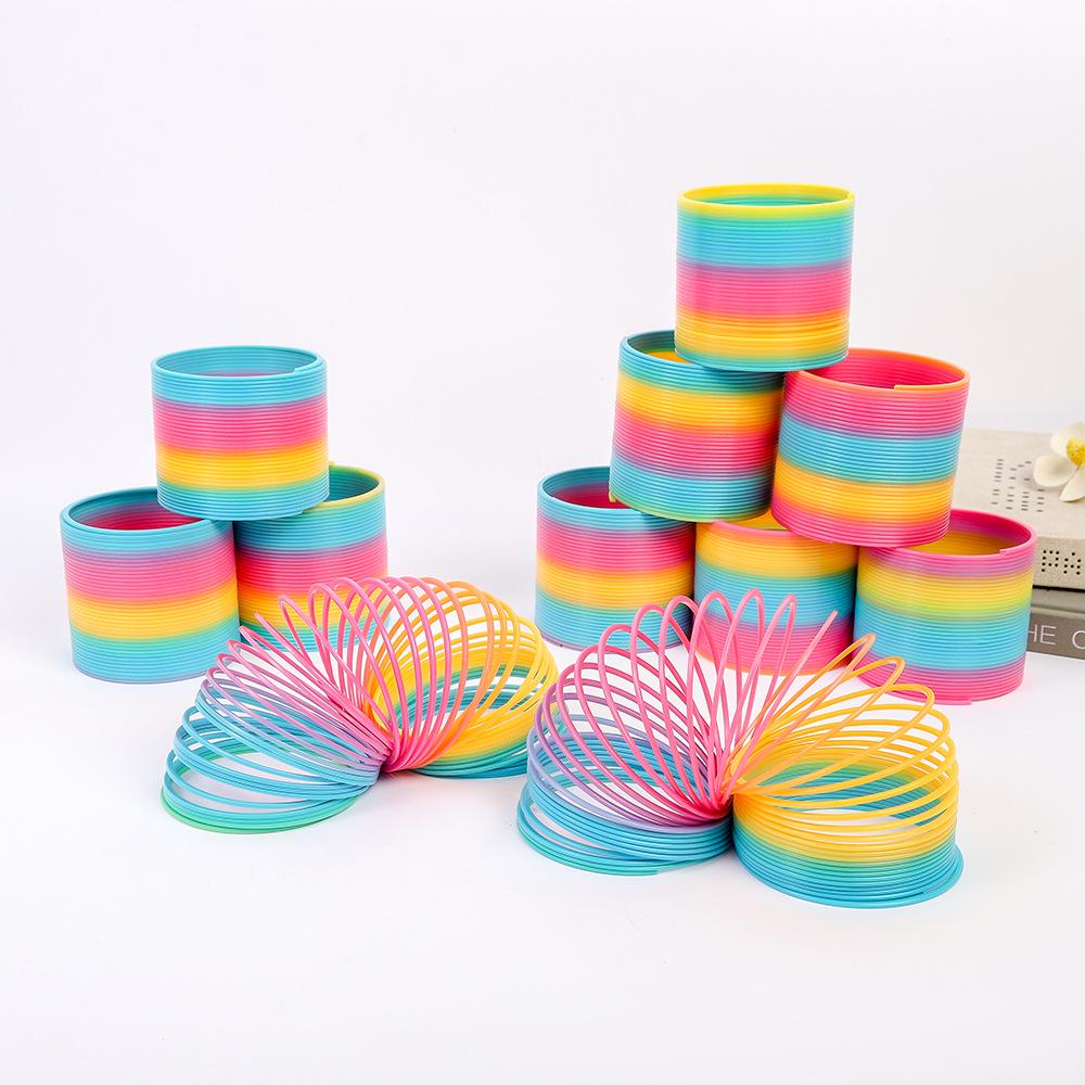 Magic Rainbow Stacking Rings Toy - Large, Colorful, Elastic Educational Circles