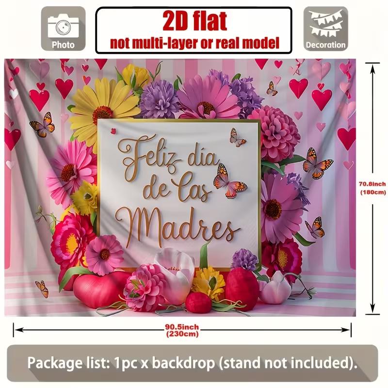 Двумерный тканевый фон на тему Feliz Dia de Las Madres для фотозоны на вечеринку в честь Дня матери