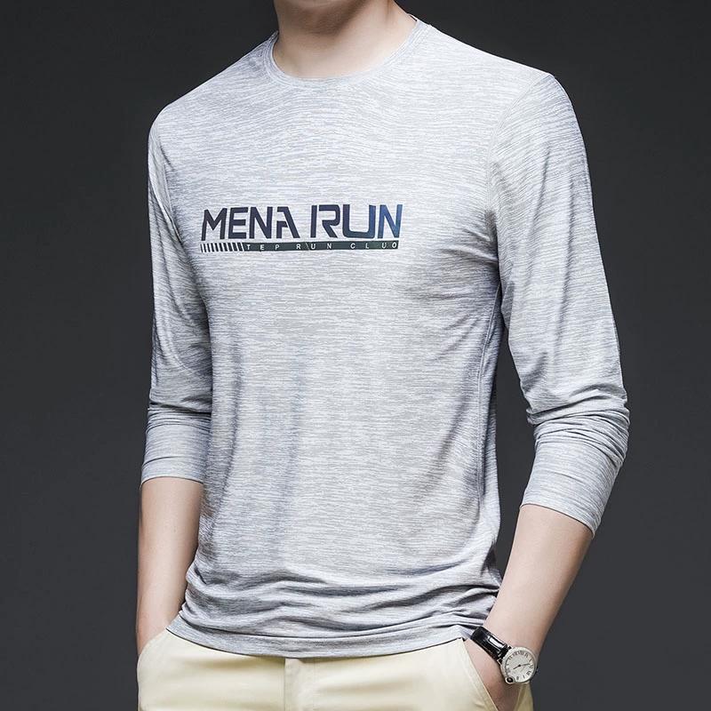 Fashion Gradient Graphic Men's T Shirts Autumn Man Clothes Crew Neck Long Sleeve T-Shirts Tops Men's T-Shirt Outdoor Pullover