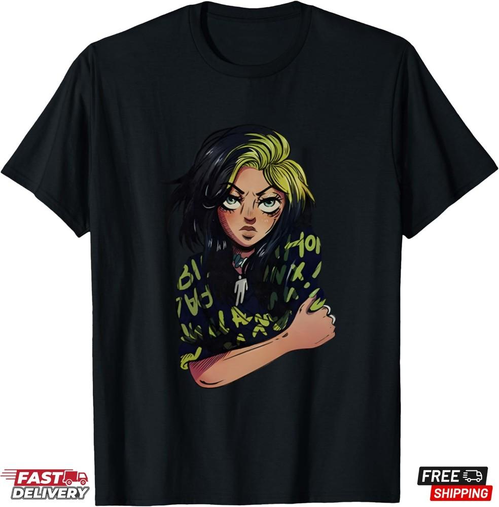 Billie Eilish Music Tour T-Shirt Q19 Family Fan Billie Shirt Gift for Fans Unisex T-Shirt