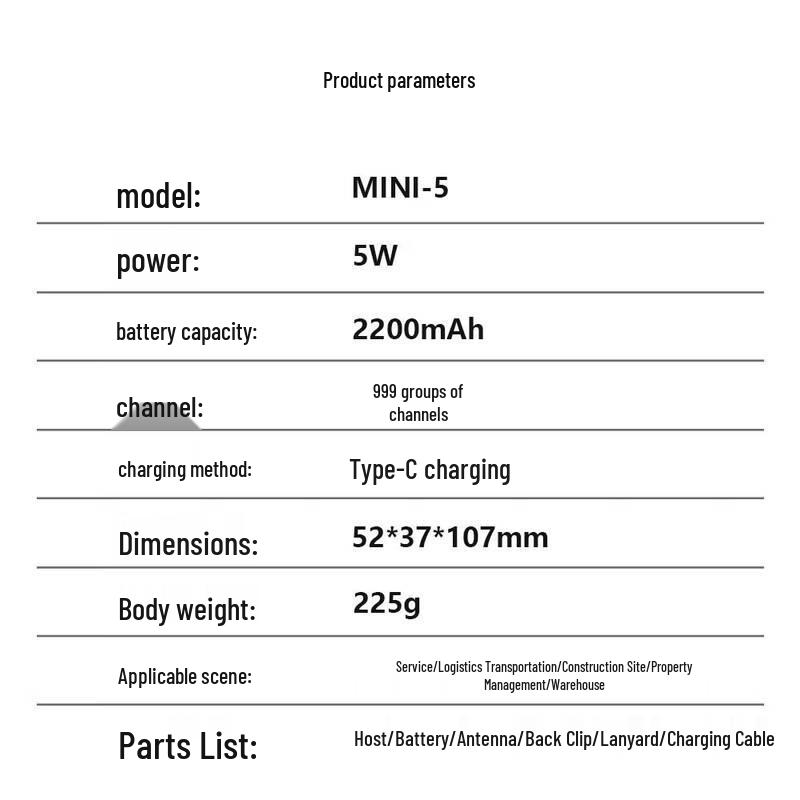 BAOFENG MINI-5 High-Power Two-Way Radio (CN version)