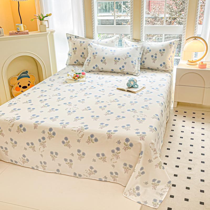 100% Cotton Flat Sheet Floral Style Bedsheet Skin-friendly Bed Linen Sabanas Para Cama Home Bed Flat Sheets (No Pillowcase)