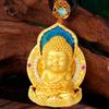 Винтажный подвеска-кулон Малыш Будда с золотым тоном и эмалью на цепочке в китайском стиле