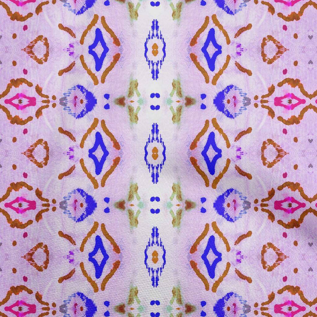 oneOone Cotton Flex Light Peach Fabric Asian Ikkat With Watercolor Fabric For Sewing Printed Craft Fabric By The Yard 40 Inch