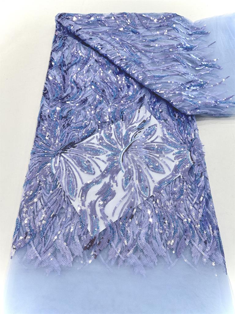 5 ярдов Роскошное африканское кружево с пайетками для жениха 2025 Высококачественные французские нигерийские сетчатые кружевные ткани для шитья платья свадьбы