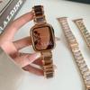 Ремешок из нержавеющей стали+смолы для Apple Watch 10 42 мм 46 Ultra 2 49 мм Женский браслет для IWatch 9 8 7 6 5 4 se 40 мм 38 мм 41 45 44 мм