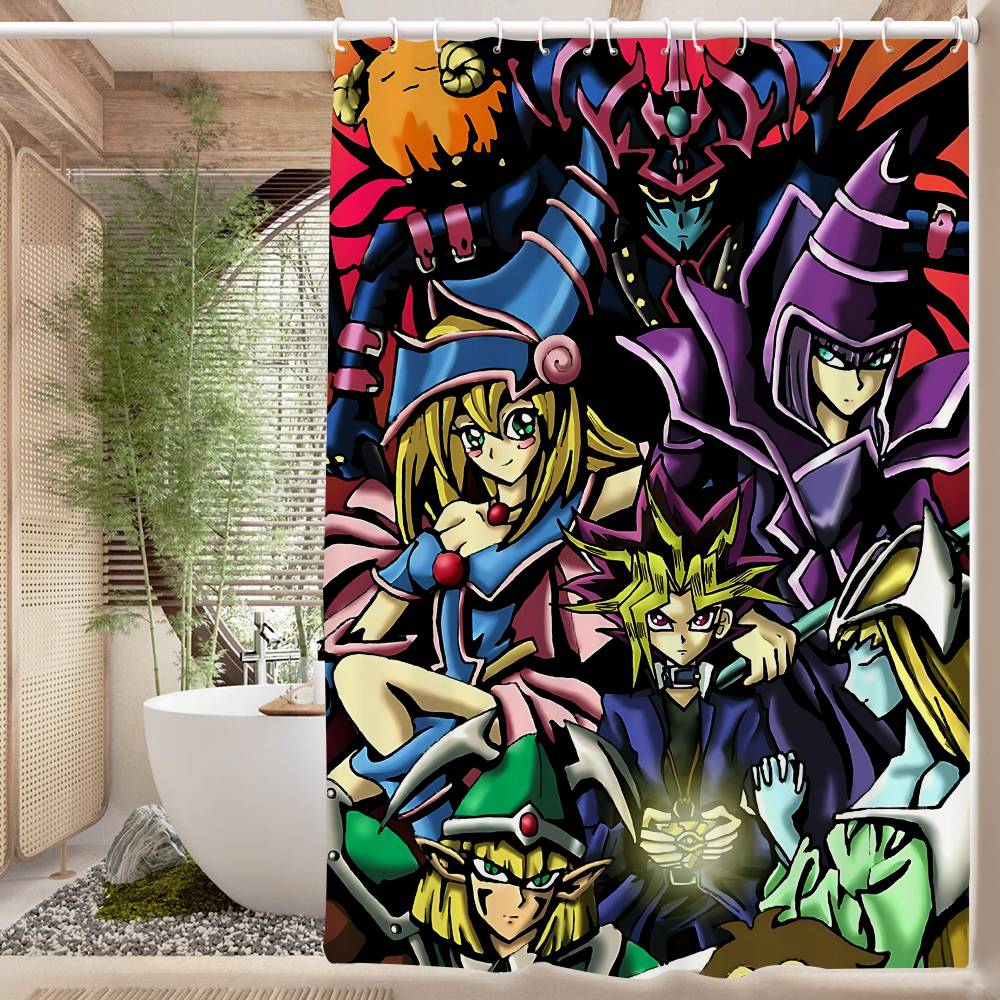 Amine Yu Gi Oh Retro Shower Curtain Summer Beach Bathroom Decorative Shower Curtain, Waterproof