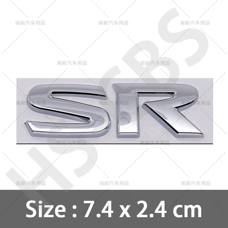 AAZZ1 Car Styling SR 3D Letter Metal Car Rear Trunk Emblem Stickers For Nissan Tiida Teana QASHQAI BLUEBIRD Tailgate Logo Sticker