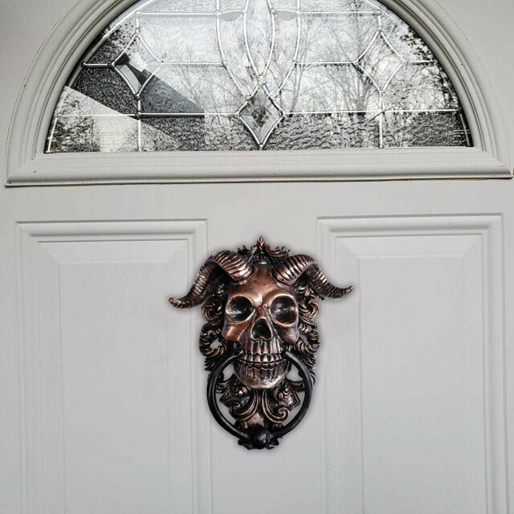 Horned-God  Hanging Door Knocker Heavy Duty Gothic Doorknocker Wall Decor