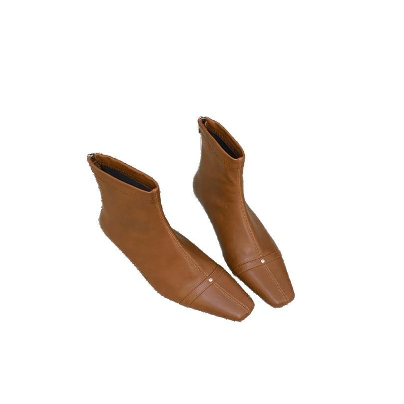 2025 корейская версия новых белых коротких ботинок, ретро универсальные и простые, с внутренней платформой, на танкетке, с коротким голенищем, темпераментные, маленькие квадратные h