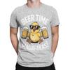 Vintage Beer Time Madafakas  T-Shirts Men Round Collar Cotton T Shirts  Short Sleeve Tees Printing Clothing