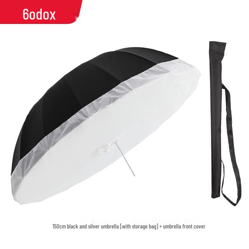Godox 60" Черно-белый и Черно-серебристый Софтбокс-отражатель-зонт 150 см для студийного портретного освещения