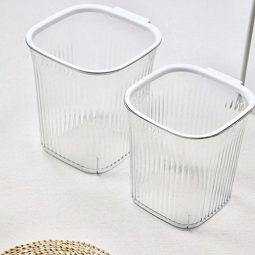 Plastic Trash Basket Thicken Dustbin Washable Transparent Trash Can Toilet