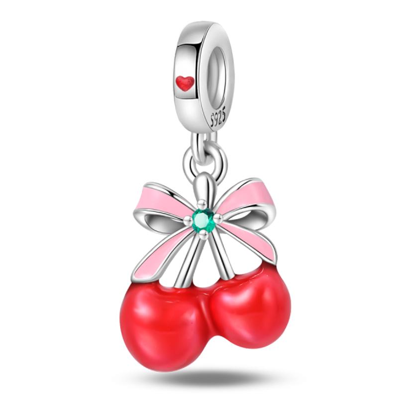 Подходит для браслетов Pandora, медные подвески, цвет: клубника, вишня, черника, фрукты, сладкий, оригинальный, DIY украшения, день рождения, тонкие подарки