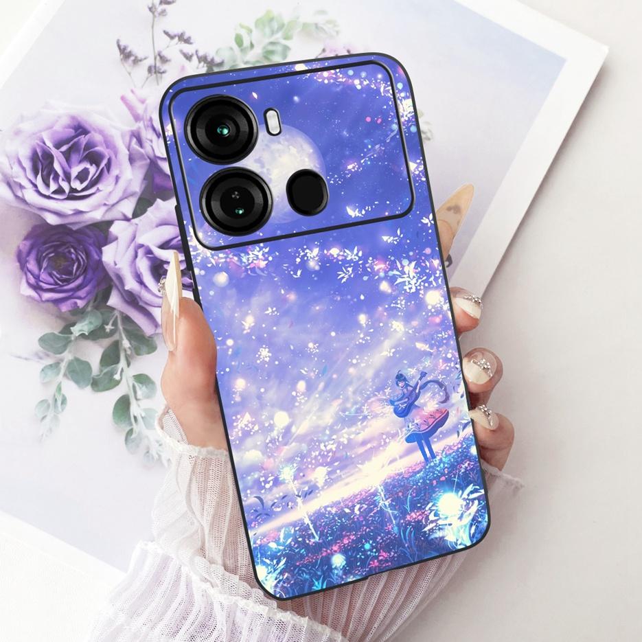 For Itel P40 Plus Case P683L Luxury Butterfly Tree Painted Cover Soft Silicone Phone Case For Itel P40 P662L P 40 ItelP40 + Bags
