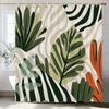 Шторка для душа с принтом листьев, Декоративная шторка для ванной комнаты с тропическими растениями и листьями, Перегородка, Подвесная шторка для уединения с крючками