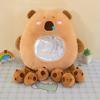 Capybara Plush Snack Bag Zipper Design Toy with 46087 Soft Stuffed Pad with Mini Capybara Dolls