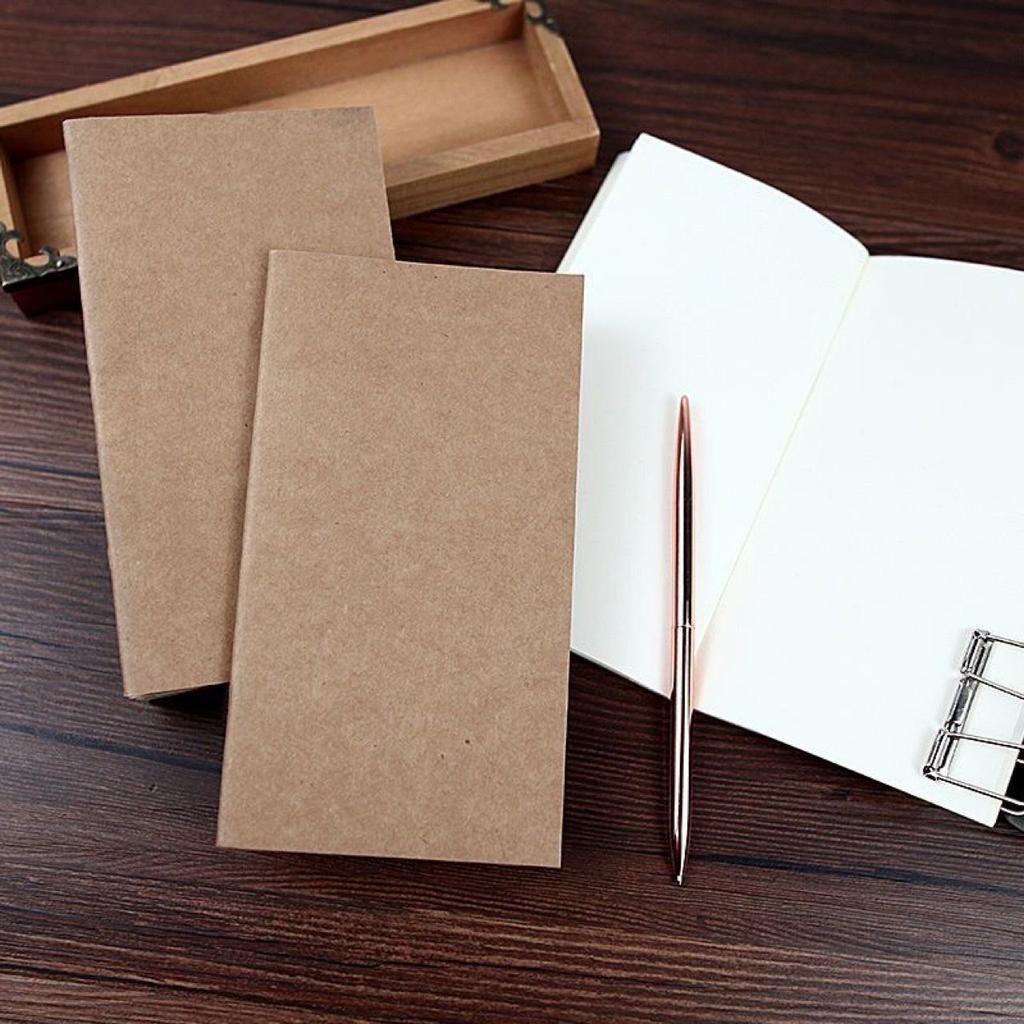 Retro Minimalist Kraft Paper Pocket Notebook with Blank Pages