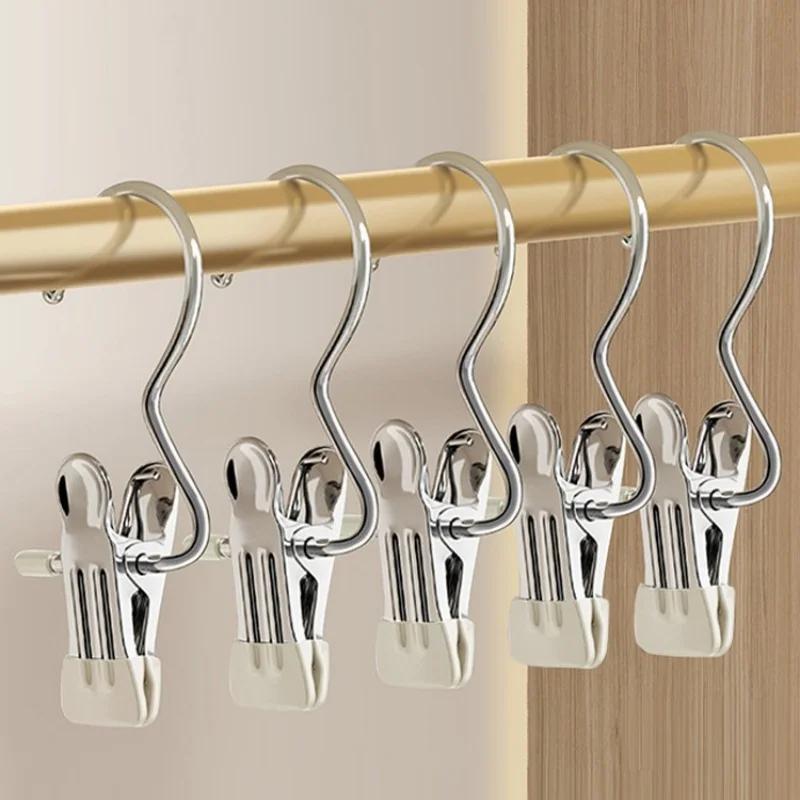Портативные крючки с зажимами Органайзер для одежды в шкафу Бесследные прищепки для одежды Сушильные зажимы для домашней одежды Вешалка для шляп, носков и брюк