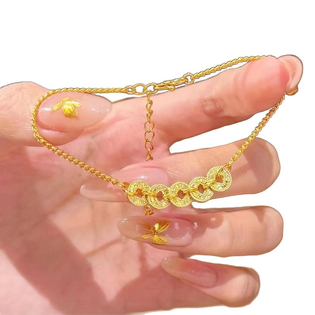 Five Emperors Coin Bracelet Women's Light Luxury Premium Sense New Chinese Style Explosive Birthday Gift