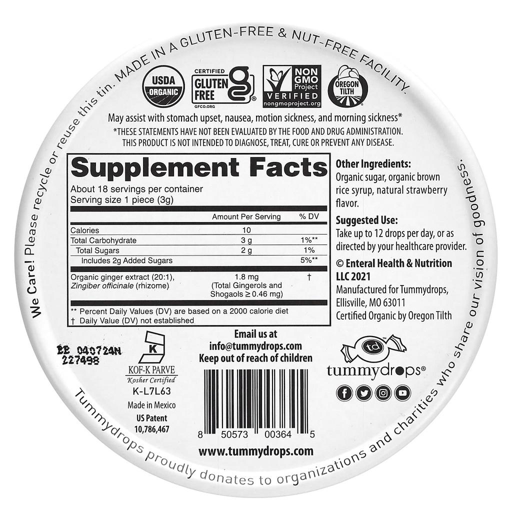 Organic Fresh Strawberry Ginger, 18 Drops