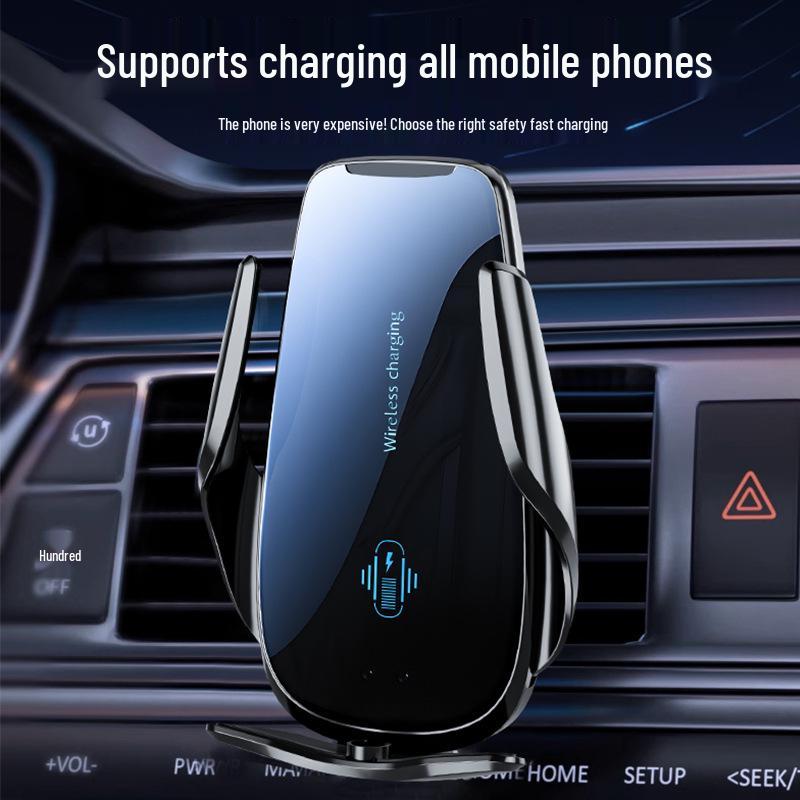 Q95 Беспроводная автомобильная держатель-зарядка для телефона с электрическим открытием/закрытием и регулируемым креплением на вентиляционное отверстие.