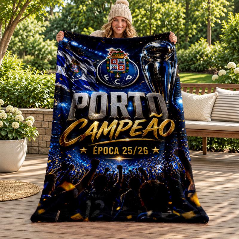 FC Porto blanket Flannel Blanket Soft Cozy Plush Throw for Sofa Bed Lightweight Home Decoration Gifts for Christmas various holidays