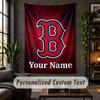 Personalized Wall Tapestry,Boston Red Sox Custom Text, Soft Fabric Wall Art For Indoor Decoration