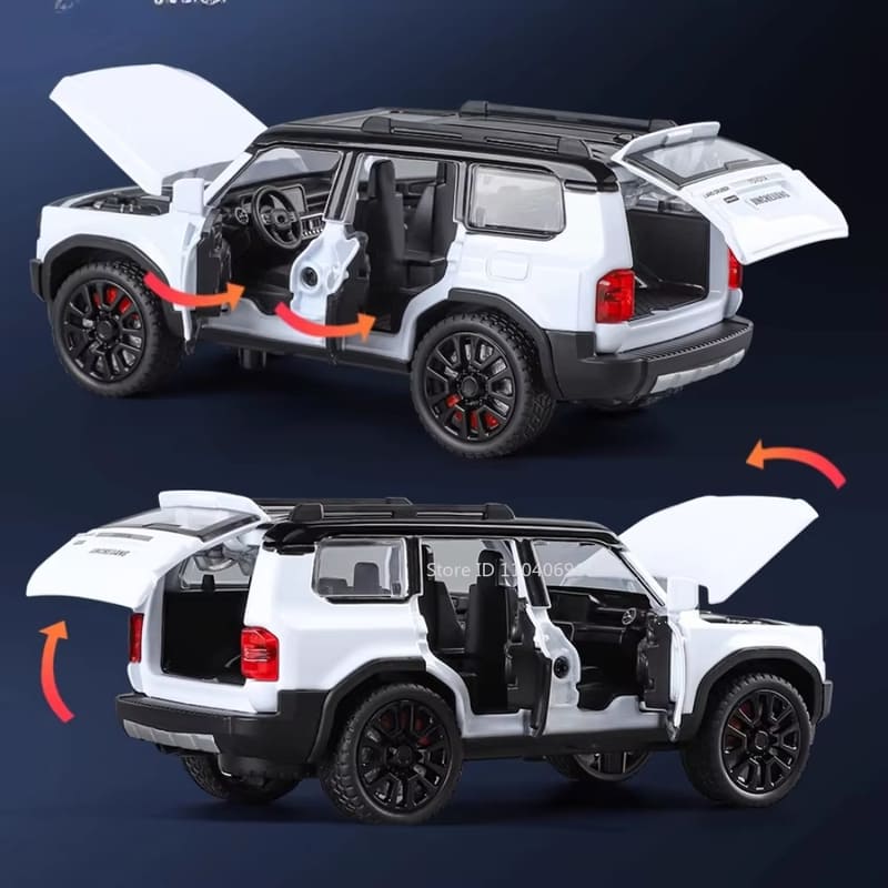 1:32 Prado SUV Car Model Toy Alloy Die-casting Back 6 Doors Can Be Opened Sound and Light Off-road Vehicle Children Boy Gift Collection