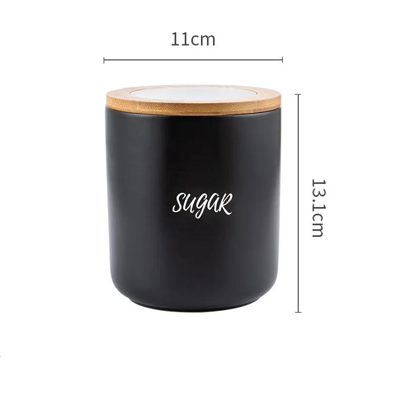 Nordic Home Kitchen Storage Can Simple Coffee Bean Storage Can Wholesale Ceramic Herb Can With Wooden Cover Avoid Light And Vlag Tea Can YLE587