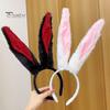White Bunny Ears Headband Long Plush Rabbit Ear Hair Hoop Halloween Cosplay Costume Accessory Party Wear