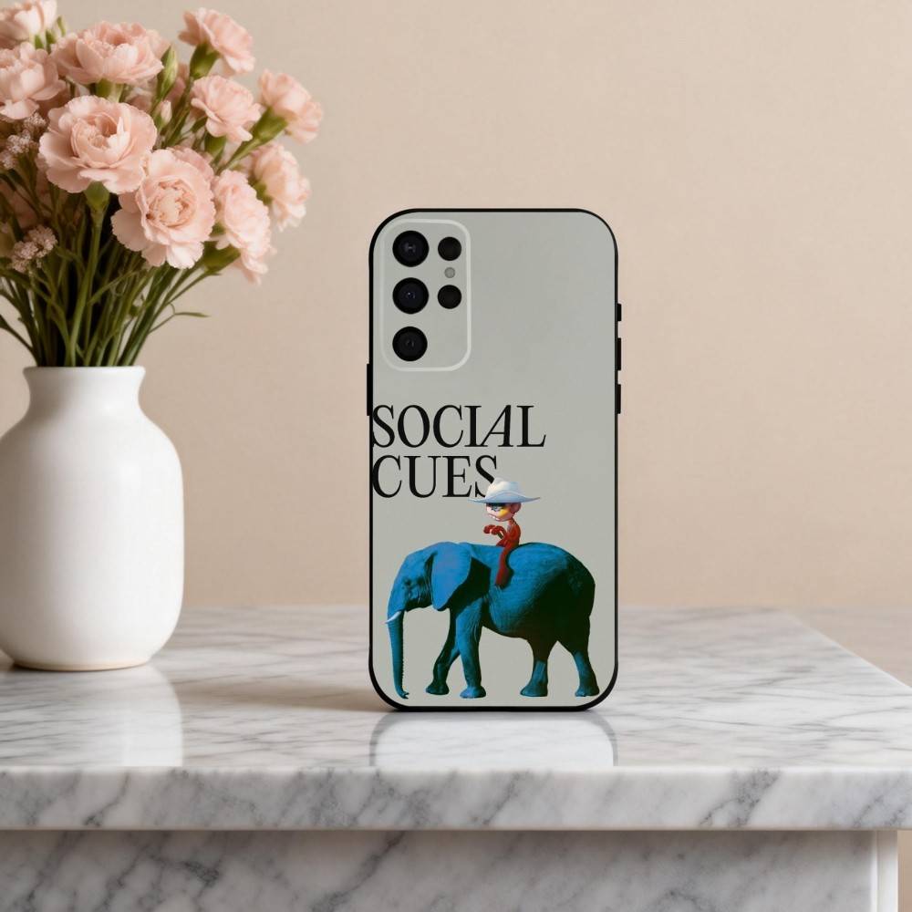 Поп-рок C-Cage Чехол для телефона E-Elephan Для Samsung S25,24,23,22,30,21,10,9,Ultra,Plus,Lite,FE,4,5 G Мягкий черный чехол