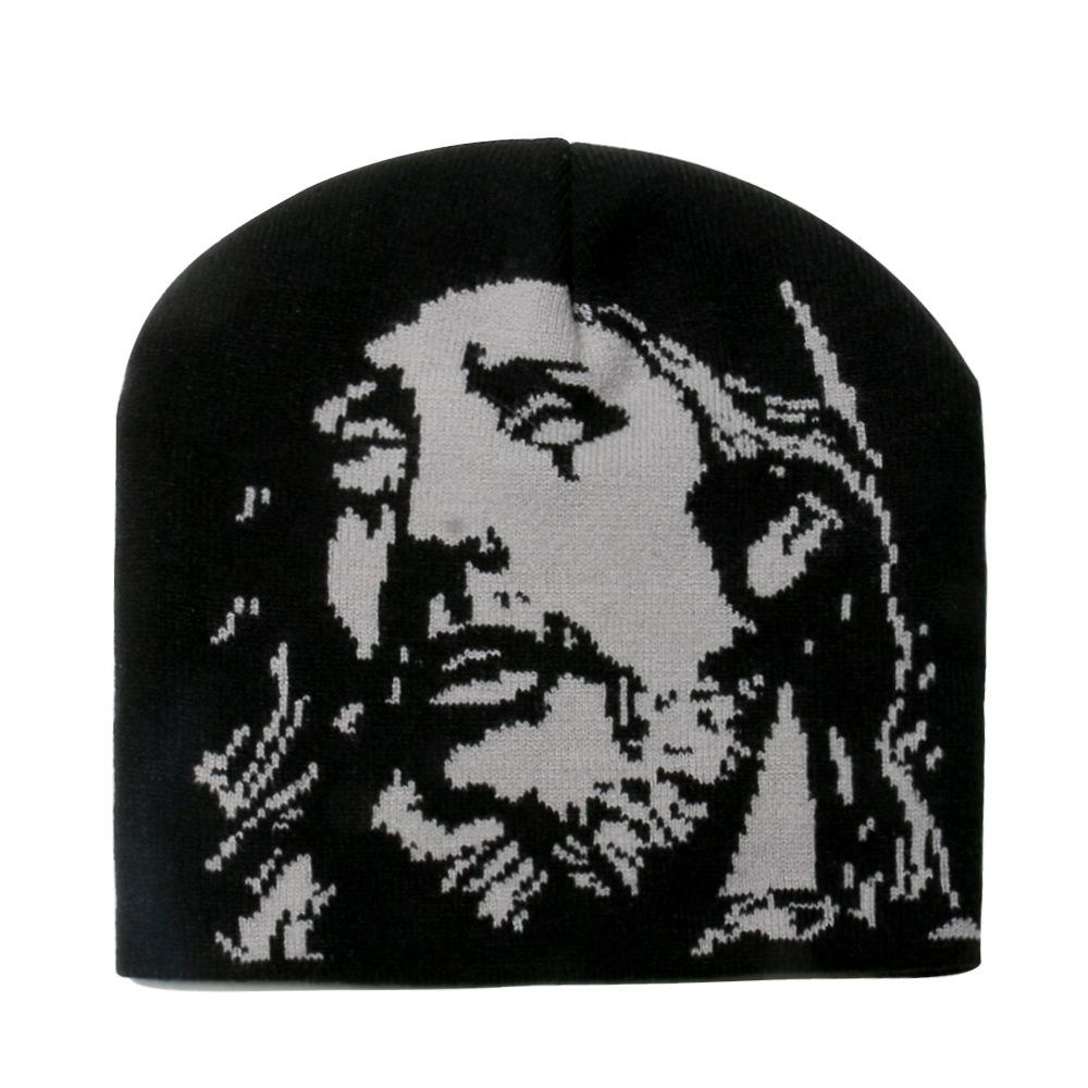 2025 новая жаккардовая вязаная шапка популярная головная шерстяная шапка модная уличная теплая шапка мужская и женская