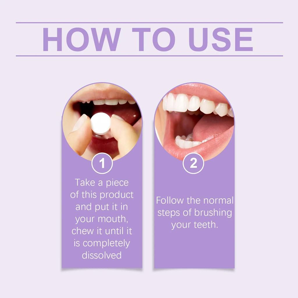 Отбеливающие таблетки зубной пасты Осветляющие Очищающие зубы Удаляющие налет Пятна Свежее дыхание Уход за полостью рта Твердая мятная зубная паста