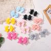 2Pcs/set 4.33inch Star Glitter Bowknot Hair Clips for Baby Girls Boutique Ribbon Dovetail Bow Barrette Headwear Hair Accessories