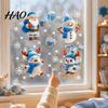 PVC Window Sticker Christmas Static Glass Sticker, Santa Claus Snowman Reindeer Holiday Decals Cling, Reusable Waterproof Decorative Decal for