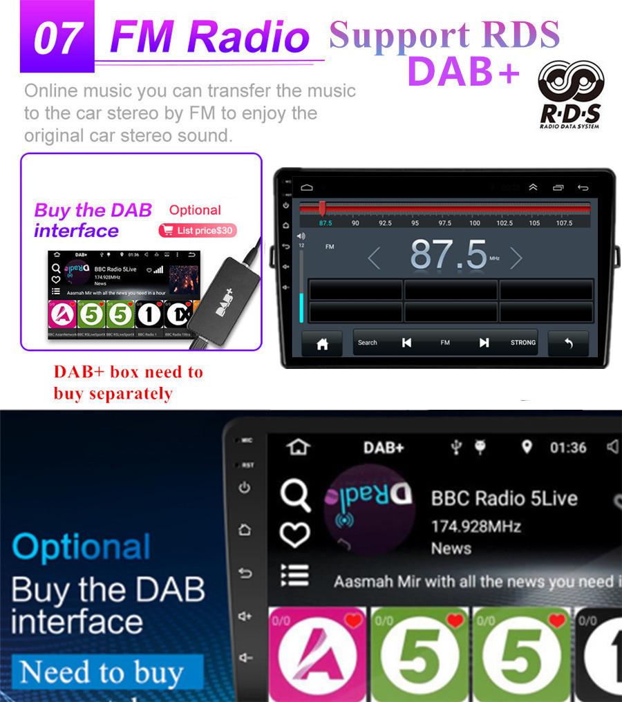 9" Android 11.0 Для Toyota Auris 2006-12 Стерео Радио Навигация GPS Wifi 1+16 ГБ