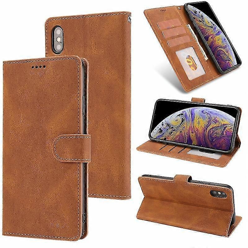 Case cover For Iphone X / Xs Fantasy Classic Skinfeel Calfskin Texture Magnetic Buckle Horizontal Flip Pu Leather Case With Holder & Card Slot & Walle