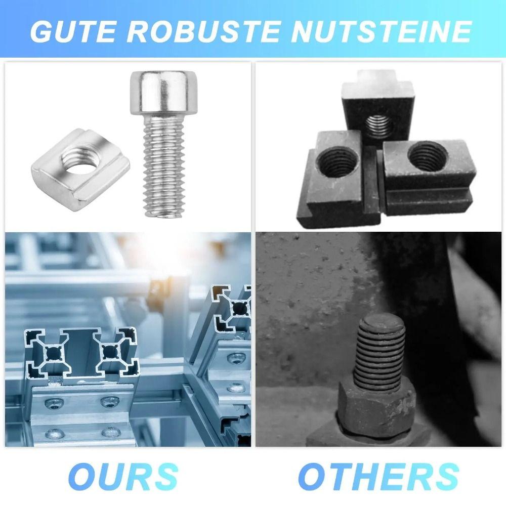 20pcs/bag Quality Stainless Steel European Standard Aluminum Profile Fasteners Reliable Connection Stable Structure Slider Nuts