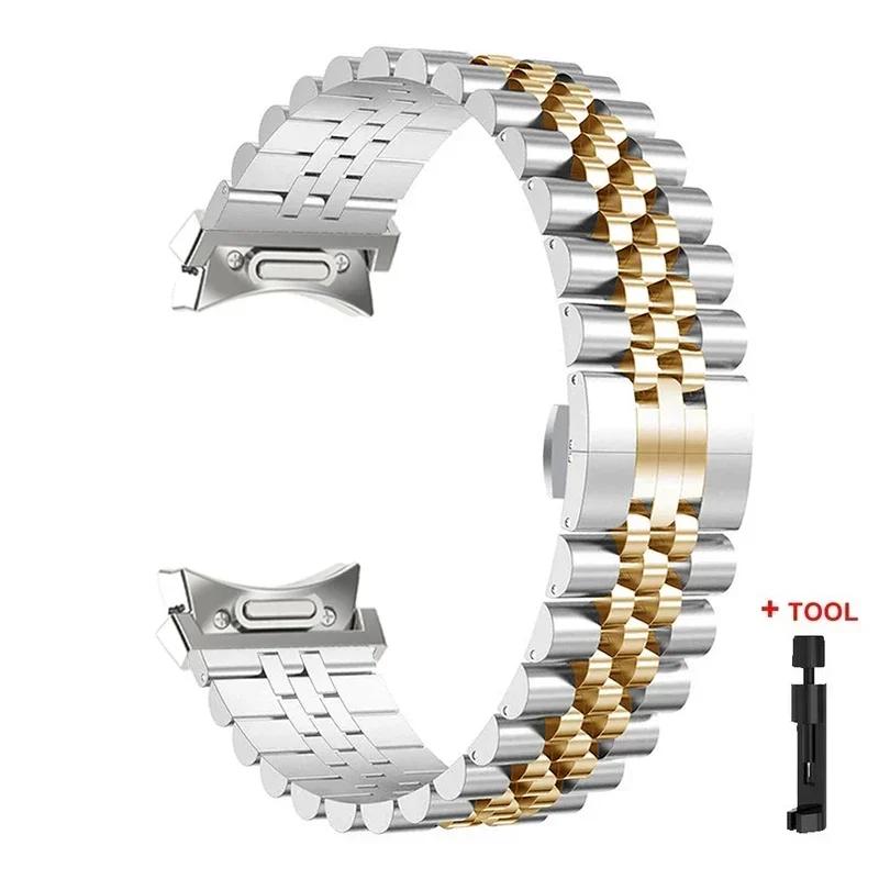 Металлический ремешок без зазоров для Samsung Galaxy Watch 7/6/5/4 40мм 44мм, металлический ремешок Quick Fit для galaxy watch 6 Classic 43 47мм 5Pro 45мм