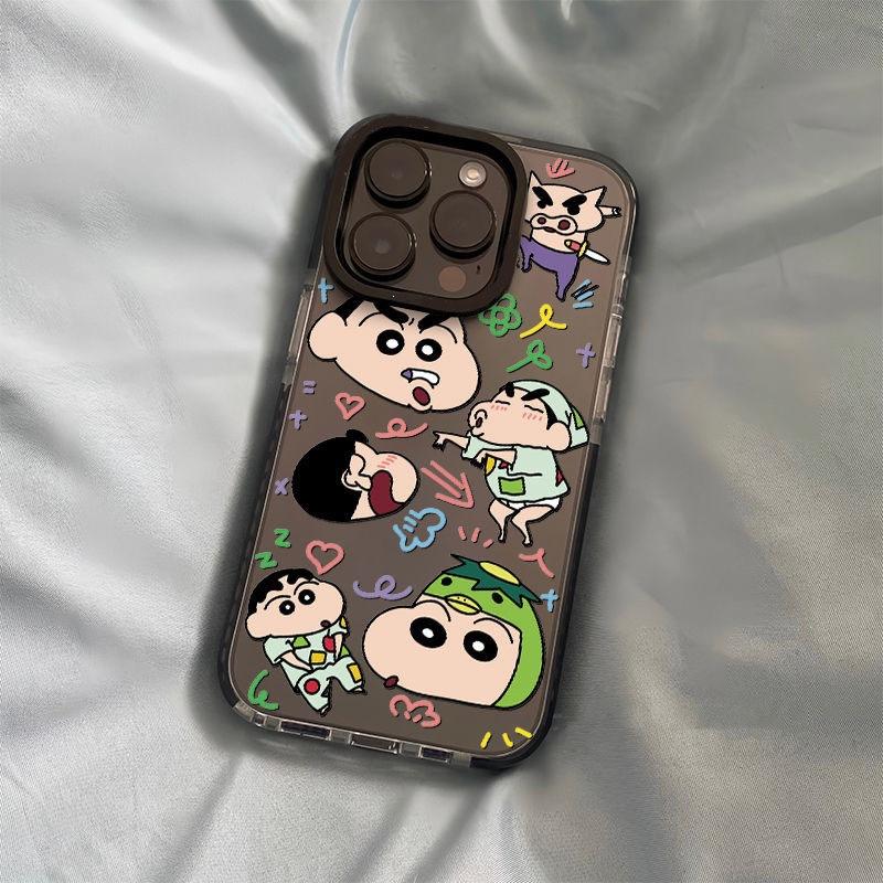 Смешной Сяосинь Карандаш Чехол для iPhone14promax Apple 15 мобильного телефона 13 двухцветный 12 прозрачный с черным краем 11 новые модели