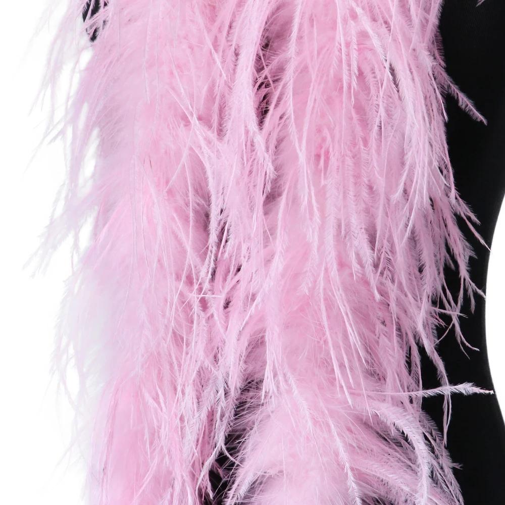DIY 0,5 метра Толстая боа из страусиных перьев 2-20 слоев Лента Шитье Платье Шарф Шаль DIY Карнавал Свадебная вечеринка Одежда Декор юбки-перья