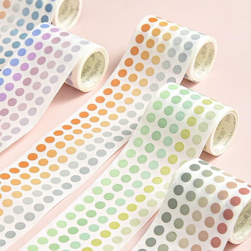 Gradient Polka Dot Washi Tape for DIY Journals - Morandi Colorful Stickers