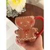 Мультяшный милый рождественский пряничный человечек керамическая кофейная кружка пара керамическая чашка для воды чайная кружка для сока кружка маленький подарок